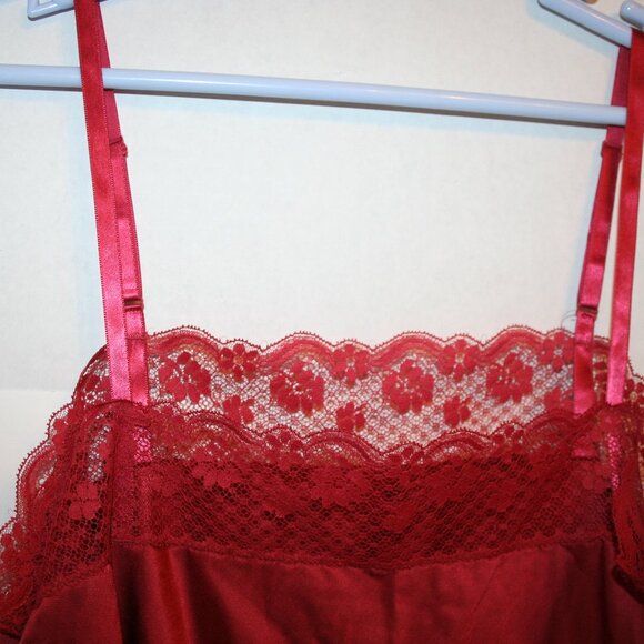 Dan River Super Satin Red  Sexy Lace Trim Camisole SZ 38 - Picture 2 of 6